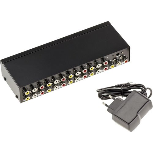 asas-Rpartiteur Audio Vido Type Splitter Qui Duplique  L'Identique 1 Source En Entre Vers 8 Sorties Simultanes