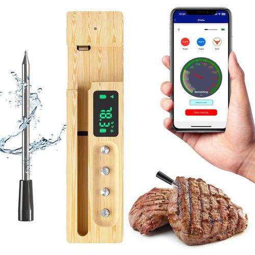 asas-Thermomtre  Viande Sans Fil 200M Bluetooth Thermomtre  Barbecue Ip68 Thermomtre  Viande Pour Four Gril Fumoir Rotisserie Airfryer Sans Danger Dans Le Lave-Vaisselle