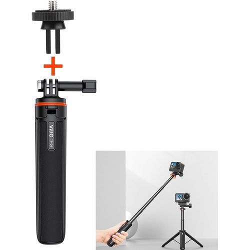 asas-Trpied Extensible Selfie Stick Pour Dji Osmo Pocket 3 / Action 4 Longueur Tige DExtension Rglable Avec Cardan Pour Insta360 One X3 / X2 Support De Base Pour Camra DAction