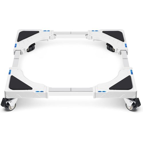 asas456-Support Machine  Laver Rglable En Largeur 40-60Cm,Socle Lave Linge Charge 200Kg,Bases De Rfrigrateur Et Sche-Linge Avec 4 Roues De Blocage,Anti-Vibration,Rduction Du Bruit,Blanc