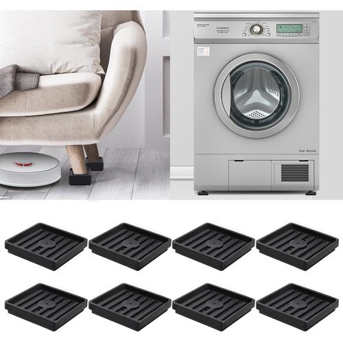 asas456-Tapis Machine  Laver Anti Vibration,8 Pices Support Machine A Laver Mit Pad Dessous De Plat Pour Meubles Tapis,Sche-Linge Patin Antiderapant Pieds En Caoutchouc,Pour Roulettes De Meubles Pad