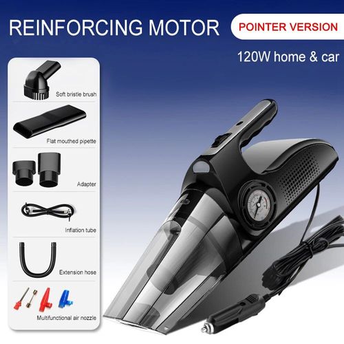 Aspirateur  Main Portable Pour Voiture,6000pa,Pompe  Air 120w,Dtection Automatique De La Pression Des Pneus,Compresseur D'air Puissant - Type Wired-01