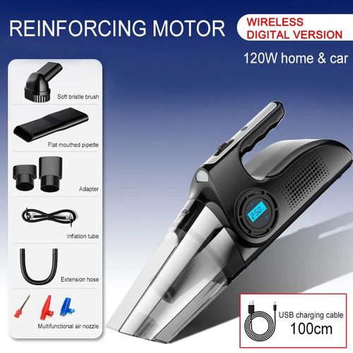 Aspirateur  Main Portable Pour Voiture,6000pa,Pompe  Air 120w,Dtection Automatique De La Pression Des Pneus,Compresseur D'air Puissant - Type Wireless-02