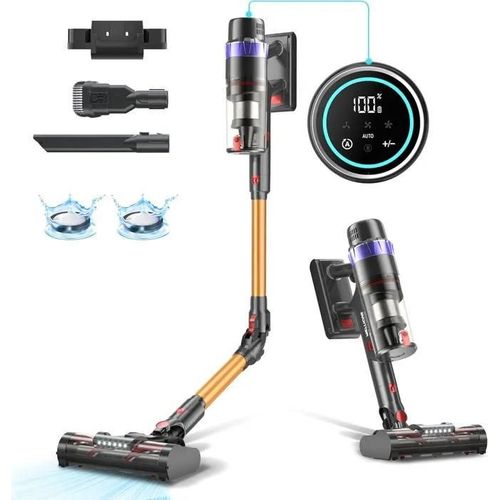 Aspirateur Balai Sans Fil,45Kpa/560W Aspirateur Sans Fil Puissant Lger A Une Autonomie De 60 Minutes En Mode Automatique,Brosse L