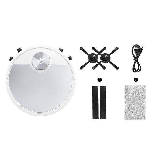 Aspirateur robot automatique avec chiffon/brosse de nettoyage, bote  poussire scelle, utilisation humide/sche, pas May06102368