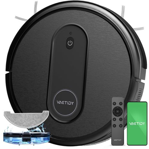 Aspirateur Robot T7, Robot Aspirateur Laveur 2 En 1, 120Min D'Autonomie, App/Alexa/Siri/Ifttt Contrle, Mince Et Silencieux,Idal Pour Les Poils D'Animaux, Cheveux, Poussire[ASP6180342]
