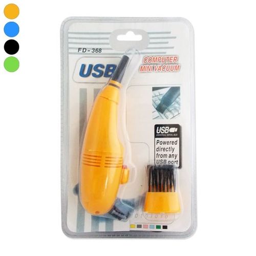 Aspirateur USB clavier informatique  2 brosses embouts jaune