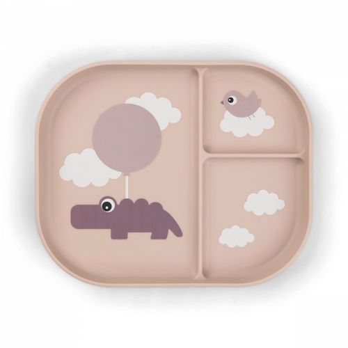 Assiette Compartimente Foodie Happy Clouds Rose