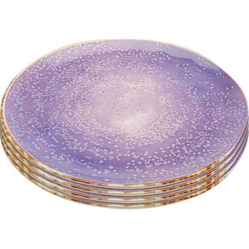 Assiette Plate En GrS Violet D26 - Lot De 4