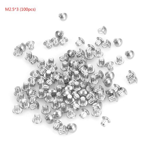 Assortiment De 100 Rivets Solides A Tete Ronde Moletee En Acier Inoxydable M2.5 (M2.5*3)