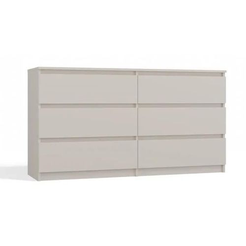 Aster - Commode Large Chambre Salon Bureau Beige - 6 Tiroirs - 138x40x75cm - 6 Tiroirs - Style Scandinave