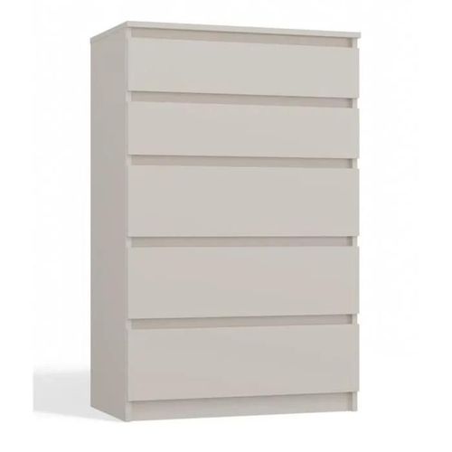 Aster T5 - Commode Contemporaine Chambre-Salon-Bureau 40x70x109.5 Beige - 5 Tiroirs - Meuble De Rangementent - Chiffonier