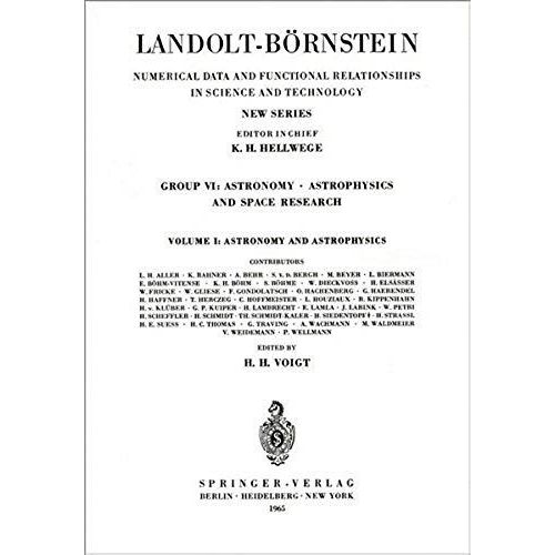 Astronomy And Astrophysics (Landolt-Boernstein: Numerical Data And Functional Relationships In Science And Technology - New Series)   de unknown  Format Broch 