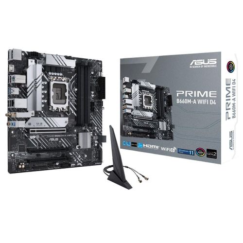 ASUS Scheda Madre Prime B660M-A mATX LGA1700 Wi-Fi 6 DDR4 per Intel 12a gen