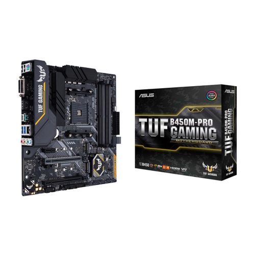 ASUS TUF B450M-PRO GAMING AMD Ryzen 3 AM4 DDR4, HDMI, Dual M.2, USB 3.1 Gen 2 et Aura Sync RGB LED Lighting Carte mere Micro-ATX