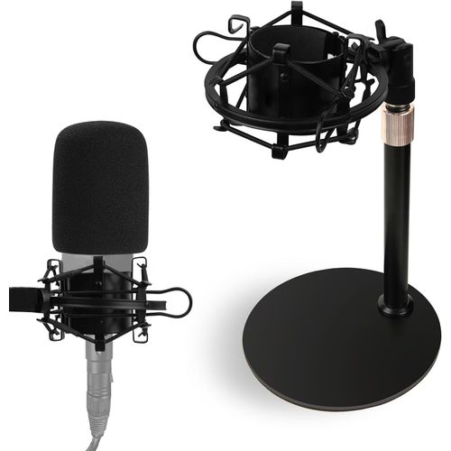 At2020 Support De Microphone, Rglable Pied De Micro Support Avec Suspension Antichoc, Filtre Anti-Pop, Base Leste En Mtal, Pour Micro Audio Technica At2020 At2020Usb At2020Usb + At2035[X954]