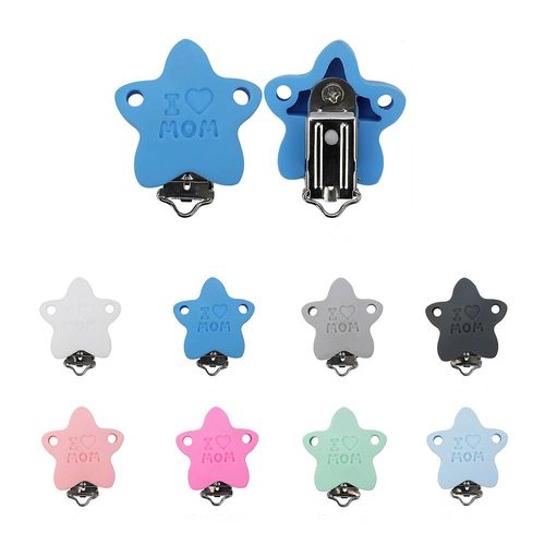Attache-Ttine En Silicone Pour Bb, 5 Pices/Lot, Attache-Sucette En Forme D'toile, Porte-Perle, Anneau De Dentition, Accessoires Clip Mamelon Fermoirs, Jouet Diy