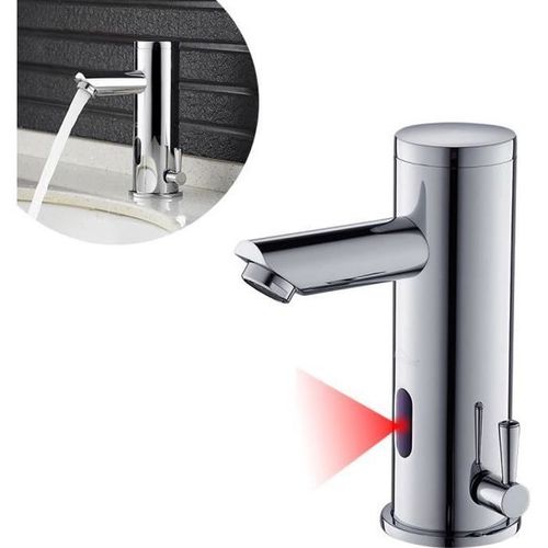 Auralum Mitigeur Lavabo Automatique  Infrarouge Robinet De Dtection Ir Monotrou Mousseur Eau Froide Et Chaude Laiton Chrome Pour
