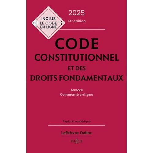 Code Constitutionnel Et Des Droits Fondamentaux 2025 14ed - Annot Comment En Ligne  