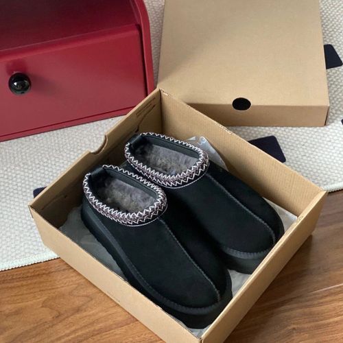 Australie-Pantoufles En Fourrure Tazzy Pour Femmes,Bottes De Neige Classiques,Ultra Mini,Daim,Laine,Tasman,Chaud, Enfiler,Chaussures Grises,Plate-Forme,Hiver - 35
