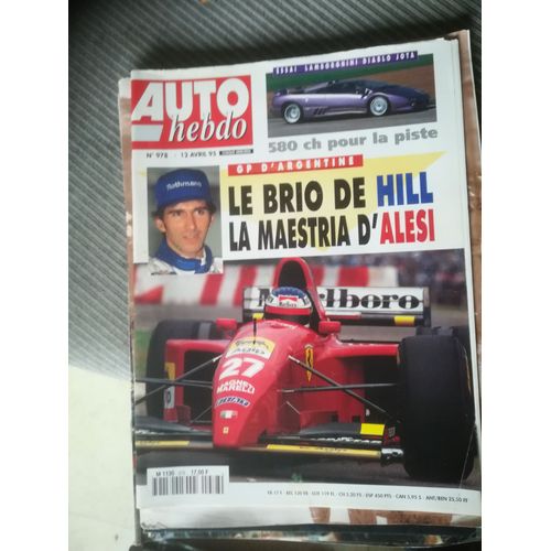 Auto Hebdo 978 De 1995 Renault Espace F1,Reuteman,Warwick,Lamborghini Diablo Se Jota,Laguna 2.0s Rti,Audi S6 4.2