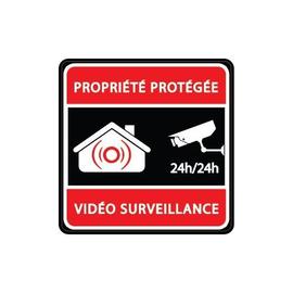 Autocollant propriété sous vidéo surveillance alarme logo n°8 sticker Taille:5x5 
