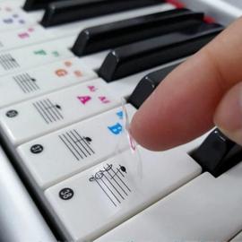 Autocollant de clavier de Piano en PVC, étiquette de musique Stave Note,  étiquette de clavier électronique amovible, 49/61/76/88 touches, 2 pièces