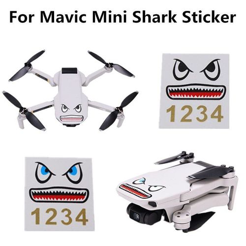 Autocollant De Corps De Drone, 1 Ensemble, Autocollant Requin D'avion, Dcalcomanies D'art Adhsives Pour Dji Mavic Mini Drone, Accessoires