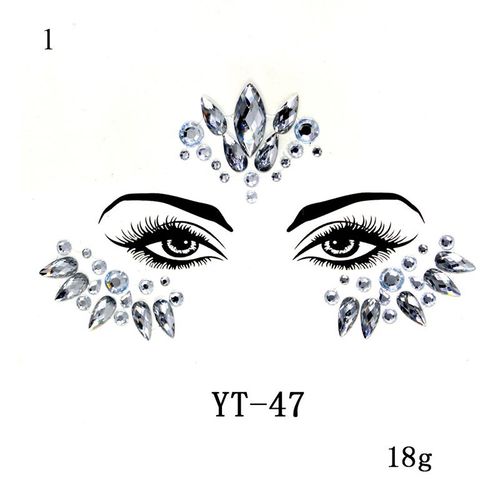 Autocollant De Tatouage 3d En Cristal, tiquette Pour Perceuse, Yeux, Autocollants De Fte, Dcoration Faciale, Mascarade En Diamant, Tatouage Temporaire