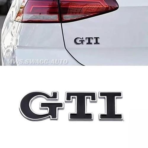 Autocollant Embleme 3d En Mtal Logo Gti Pour Coffre Arrire De Voiture Badge Volkswagen Vw Polo Golf R400 Tcr Mk2 Mk4 Mk5 Mk6 Mk7 (Noir Chrom)