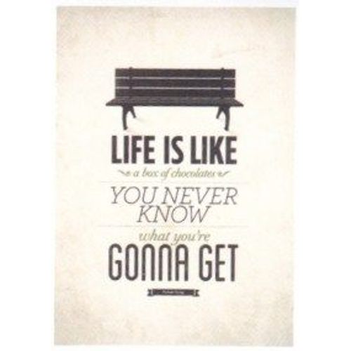 Autocollant - Life Is Like A Box Of Chocolates. You Never Know What You're Gonna Get. (Sticker, Message, Motivation, Encouragement, Citation, Anglais, Vie, Chocolat, Surprise)