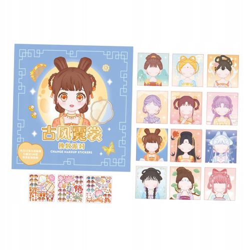 Autocollant Pour Faire Un Visage, Livre D'autocollants Pour Habiller Une Princesse, Poupe, Autocollant Diy, Fille Ancienne