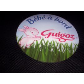 Autocollant Rond Pour Voiture Guigoz Bebe A Bord Type Bebe A Bord Avec Lapin Blanc Assis Rakuten