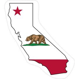 Autocollant sticker voiture moto carte californie drapeau etats unis usa 