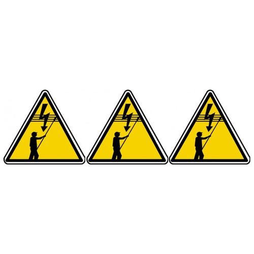 Danger ?lectrique Lignes ? Haute Tension (3fois 10x9cm) - Sticker/Autocollant