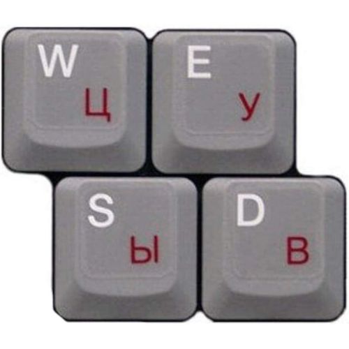 Autocollants Clavier Russe Cyrillique Rouge Sur Fond Transparent Compatible Avec Tous Les Claviers Pc/Ordinateur Informatique Clavier