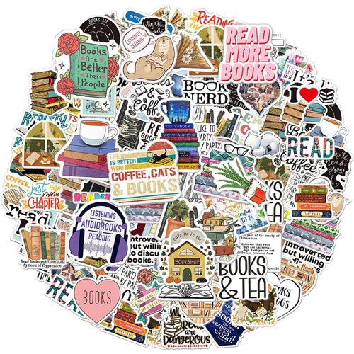 Autocollants De Livre, 100 Pices Autocollants De Lecture De Motivation Autocollants Esthtiques Impermables Autocollants De Lecture En Vinyle Pour Livres Bouteilles D'eau Portables Scrapbook Bagages
