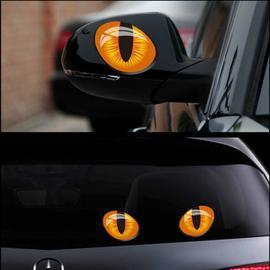Autocollants en vinyle 3D pour la voiture Autocollants mignons de  Simulation des yeux de chat, autocollant