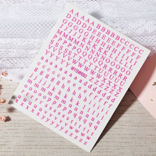 Autocollants Holographiques Avec Lettres Romaines Pour Nail Art