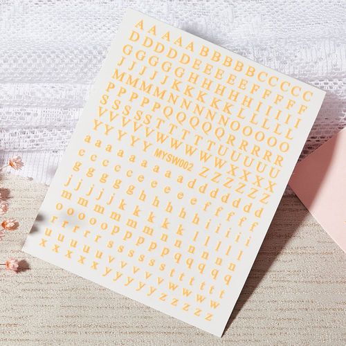Autocollants Holographiques Avec Lettres Romaines Pour Nail Art
