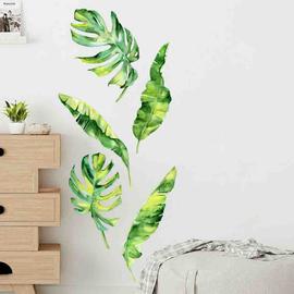 1 Set de Décoration murale tropicale imperméable, Stickers muraux de Plantes  vertes