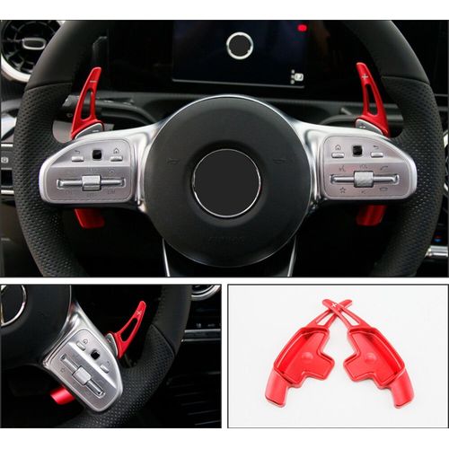 Autocollants Pour Changement De Vitesse,Pour Mercedes-Benz Classe A 4 W177 Berline V177 Mb A180 A180d A200 A200d A220d A250 A250e Eqa 250 350 Amg Line 2019 2020 2021 2022 Volant De - Type Rouge