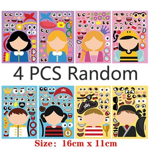 Autocollants Pour Construire Des Visages Pour Enfant, tiquettes De Jeux, Puzzle  Reconstituer Sur Le Thme Princesse, Animaux, Dinosaure,  Assembler, Pour Les Bbs, Jeu De Reconnaissance, Formatio