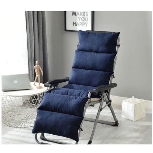Automne Et Hiver Chaise En Osier Lavable/Coussin Inclinable Se Pliant Sige Siamois  Bascule Chaise/Coussin Dossier Un Coussin Universel Chaud A+ (Color : Bleu Marine, Size :125cmx50cmx12cm,1 Pice)