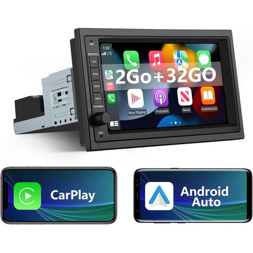 Autoradio 1 din 2 din Android 13 Universel Voiture Modles cran de 7 Pouces Supporte GPS Carplay Android Auto WiFi Bluetooth FM RDS USB Commande au Volant[2Go+32Go].[G60]