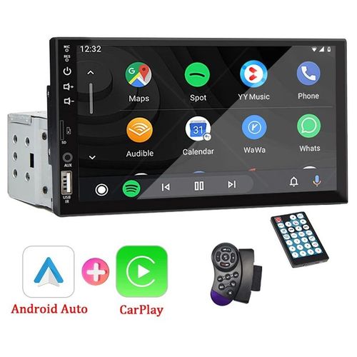 Autoradio Bluetooth Avec cran Hd 7" + Carplay / Android Auto + Tlcommande Volant