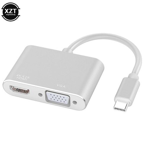 Autre - Adaptateur USB C vers HDMI VGA 4K Type C HUB, convertisseur Audio vido, pour Macbook, Samsung Galaxy S8