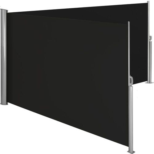 Auvent Store Latral Brise-Vue Paravent Rtractable Double Noir 180 X 600 Cm Helloshop26 2208136