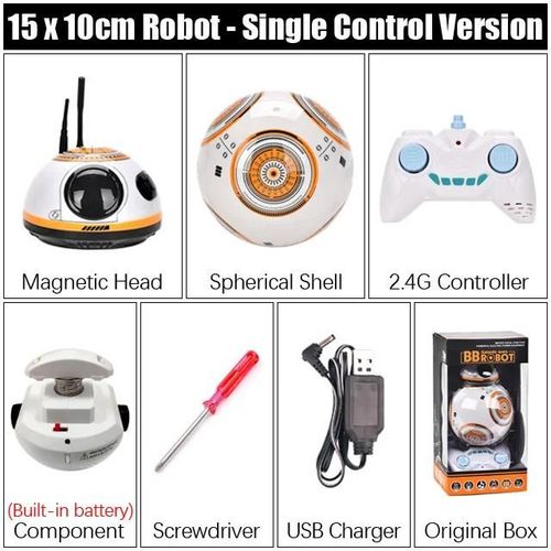 Avec bote d'origine - Free Shipping BB-8 Ball Star Wars RC Action Figure BB 8 Droid Robot 2.4G Remote Control Intelligent Robot BB8 Model Kid Toy Gift