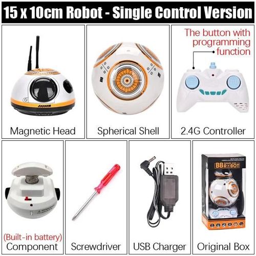 Avec bote d'origine - Free Shipping BB-8 Ball Star Wars RC Action Figure BB 8 Droid Robot 2.4G Remote Control Intelligent Robot BB8 Model Kid Toy Gift